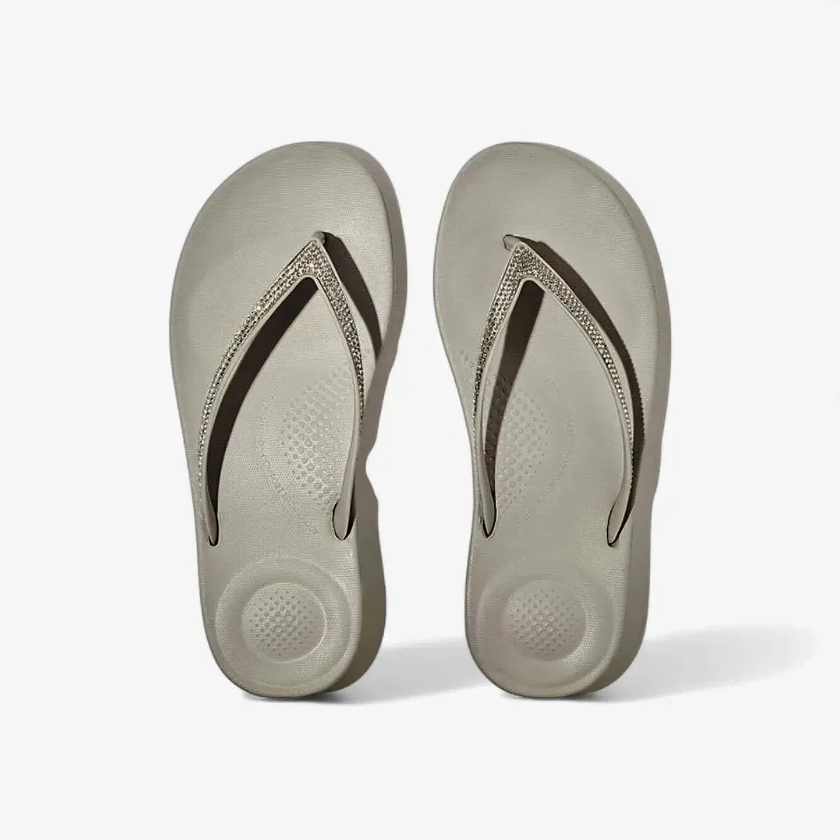 Fit Flop Womens I Qushion  Sparkle Sandal Grey