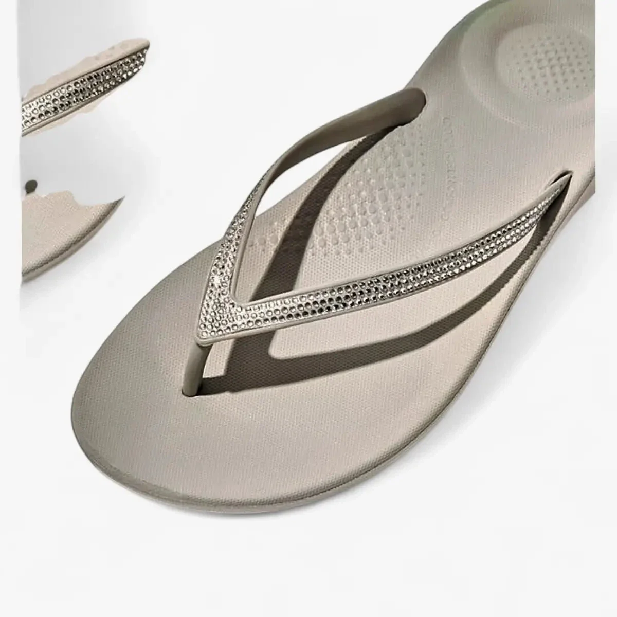 Fit Flop Womens I Qushion  Sparkle Sandal Grey - Image 2