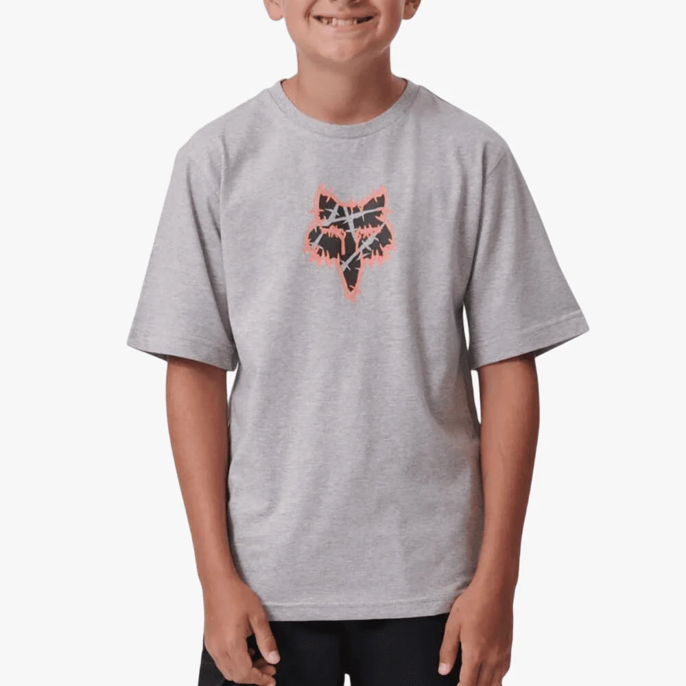 Fox Boys Barbed Short Sleeve Tee Light Grey Heather