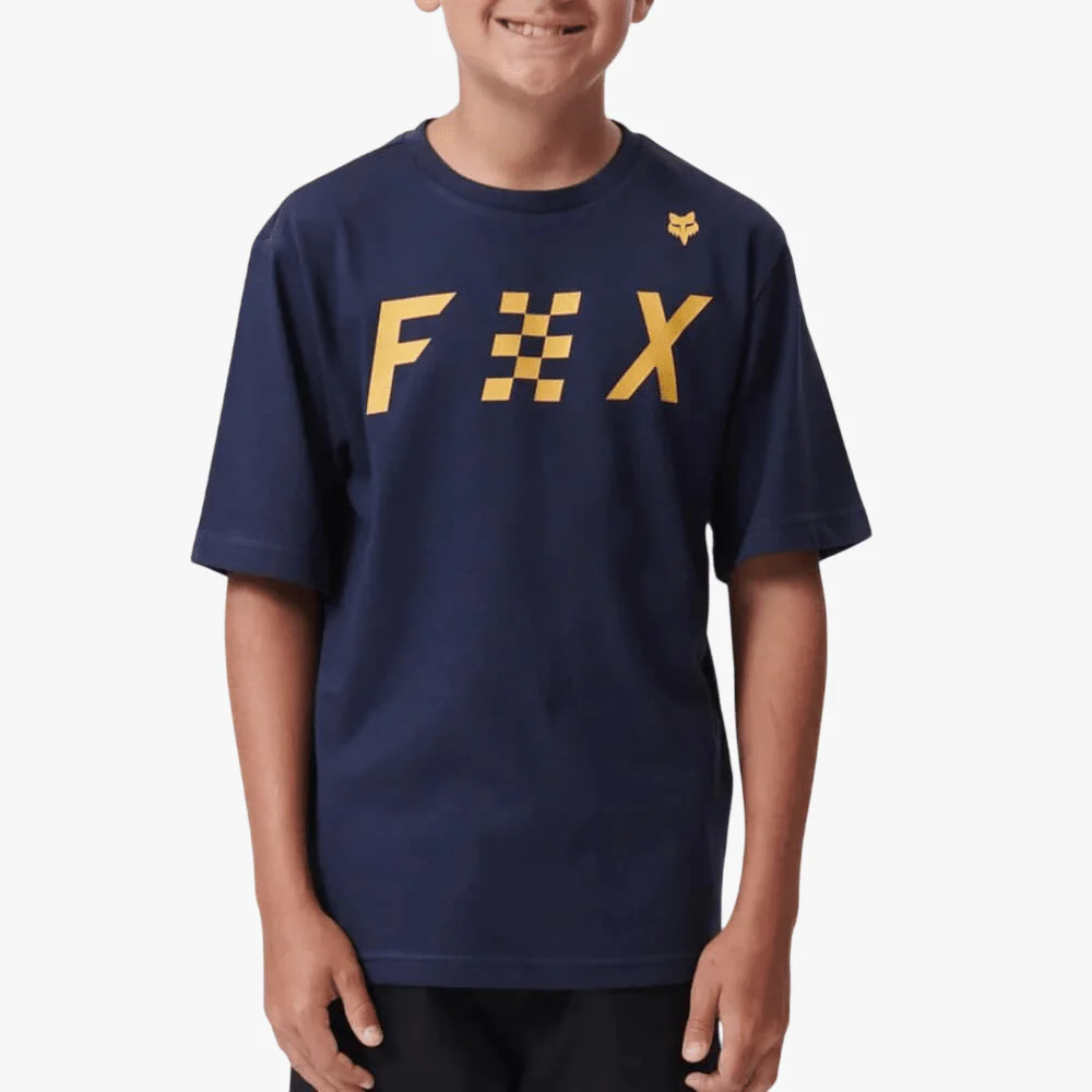 Fox Boys Checkered Short Sleeve Tee Summit Navy