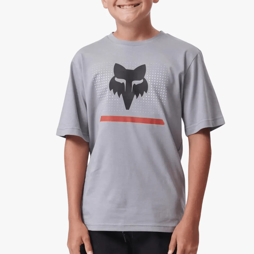 Fox Boys Optical Illusion Short Sleeve Tee Tradewinds Grey