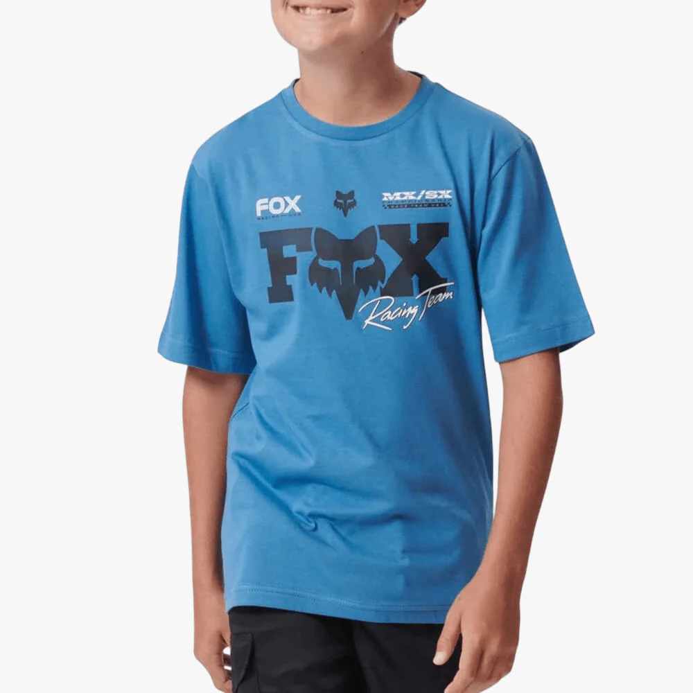 Fox Boys Rival Short Sleeve Tee Banaff Blue