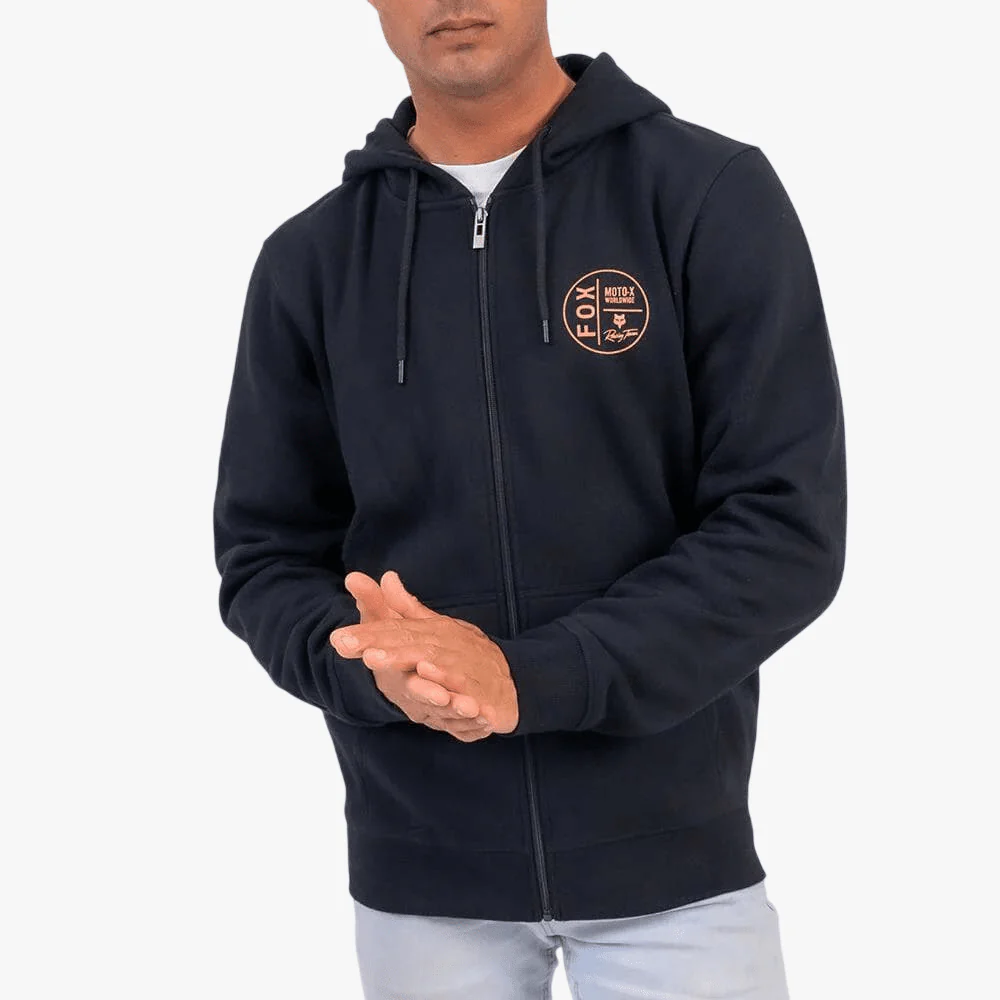 Fox Mens Circular Zip Up Hoody Black