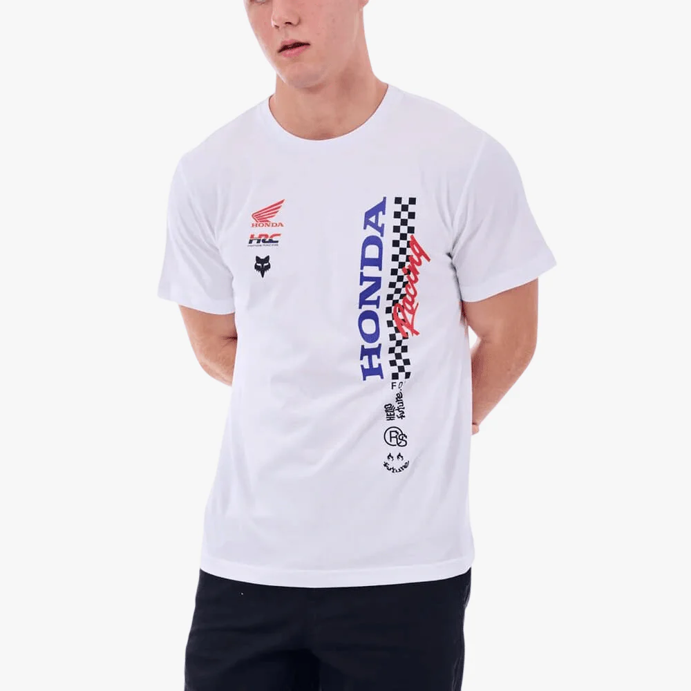 Fox Mens Honda Checkered Tee White