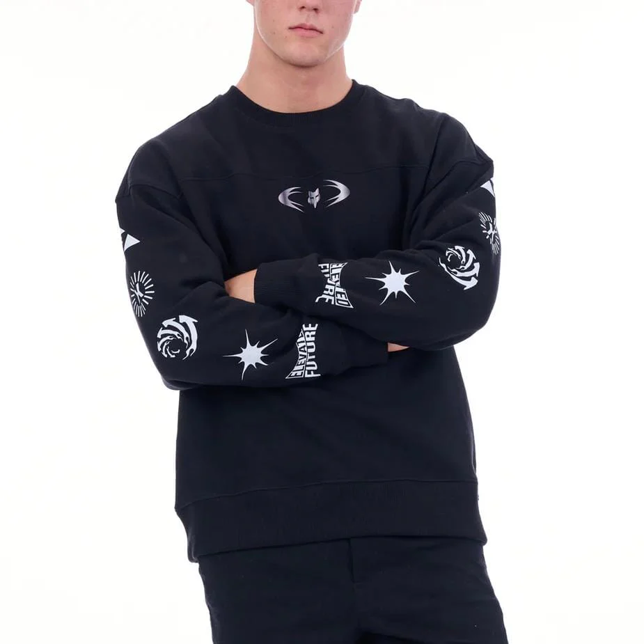 Fox Mens Image Crew Fleece Sweater Black