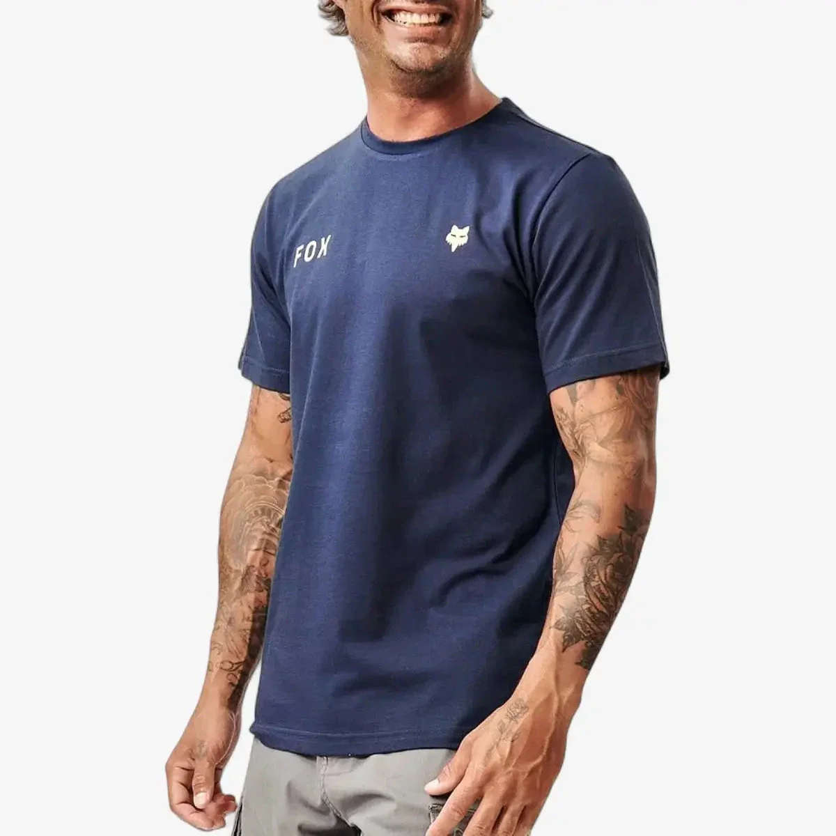 Fox Mens Logomark Short Sleeve Tee Summit Navy - Image 3