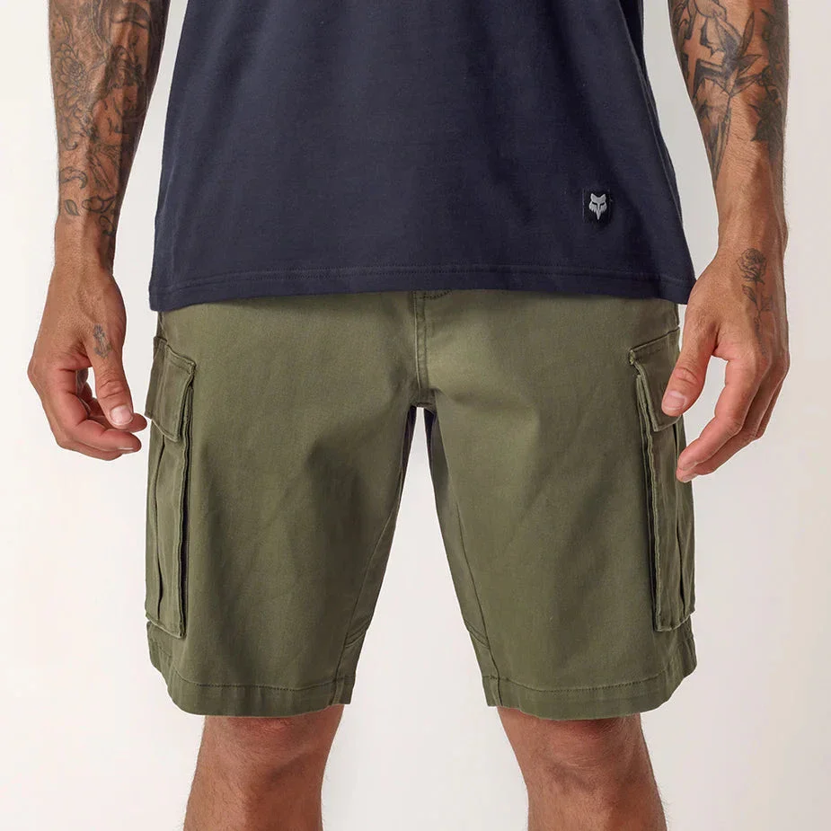Fox Mens Slambozo 2.0 Cotton Canvas Walkshorts Olive Green - Image 2