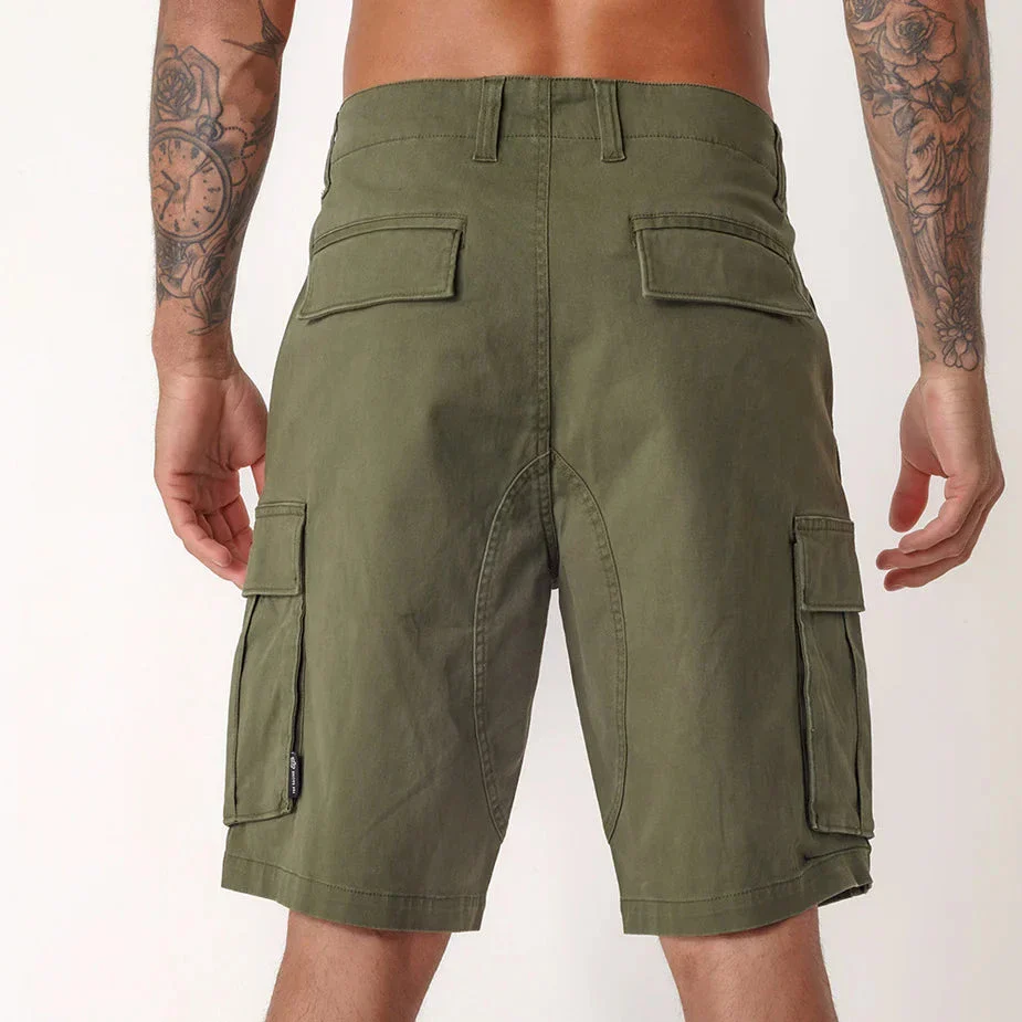 Fox Mens Slambozo 2.0 Cotton Canvas Walkshorts Olive Green - Image 6