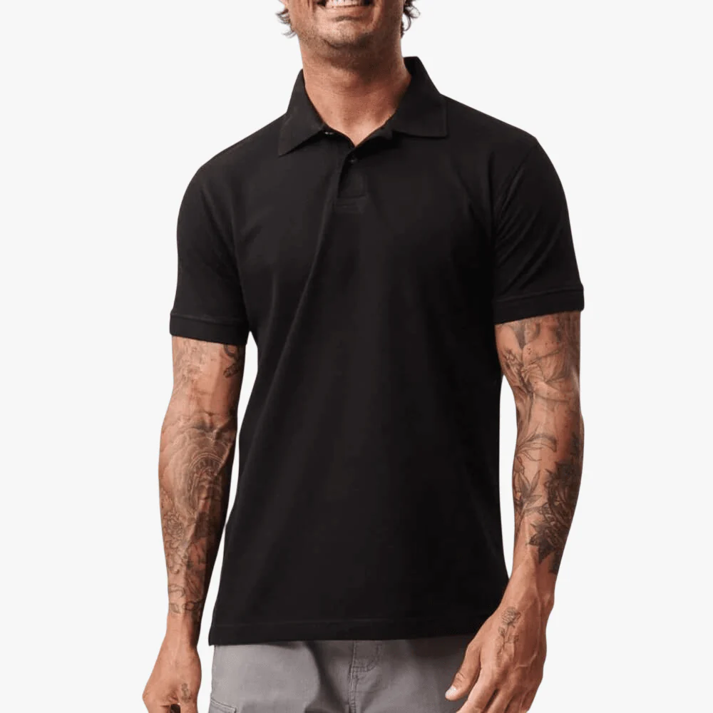 Fox Mens Steadfast Short Sleeve Golfer Black