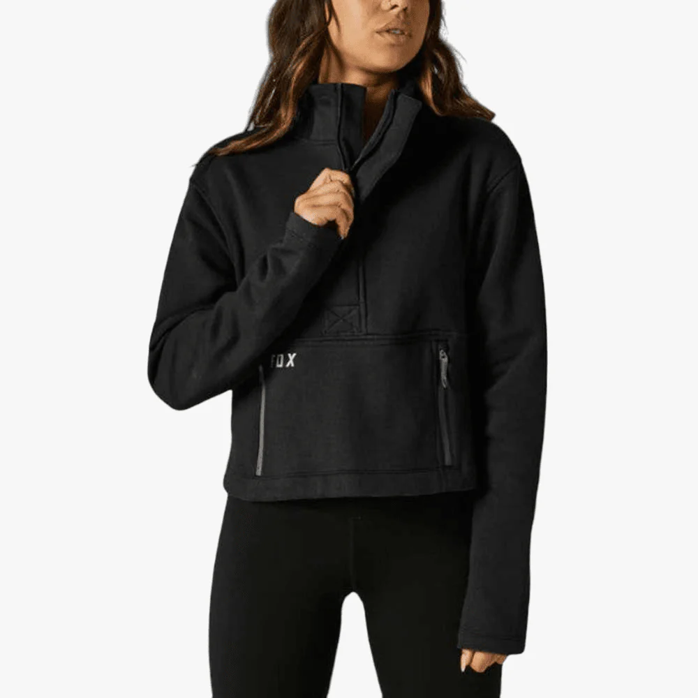 Fox Women's Calibrated Crop Fleece Sweater Black - Image 3