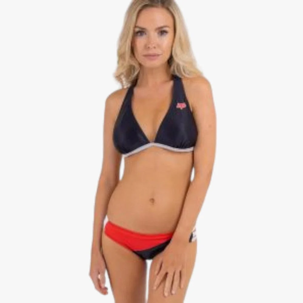 Fox Womens Dvide Halter Bikini Flame Red