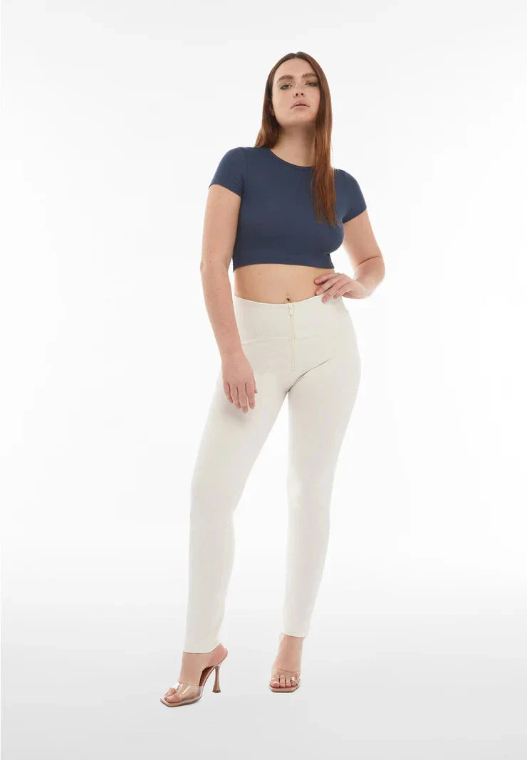 Freddy Womens High Waist Long Length Cotton Pant Lily White - Image 3