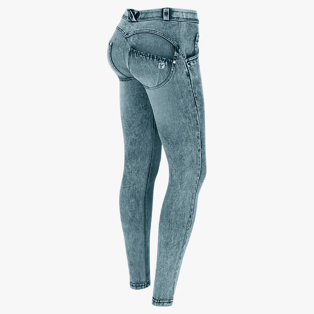 Freddy Womens Regular Waist Wr.Up® Jeans Acid Washed Effect