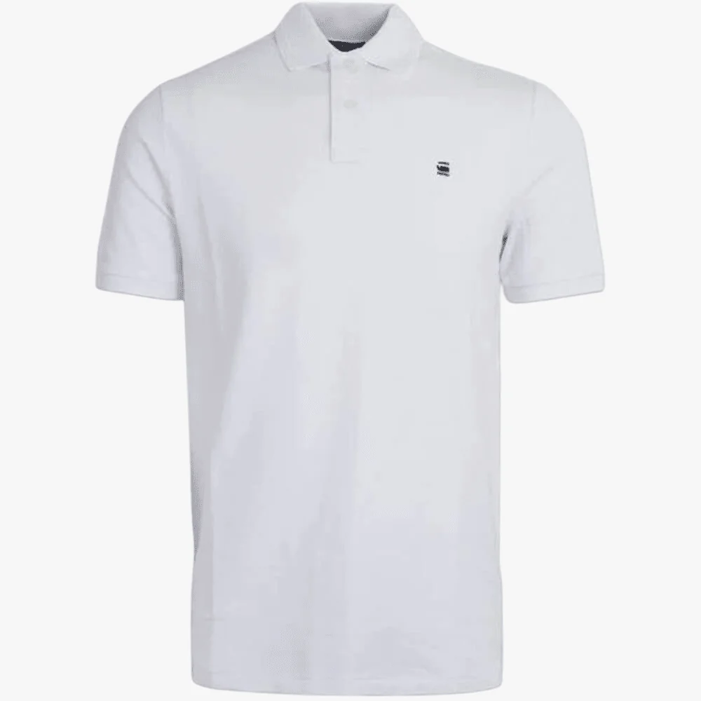 G-Star Mens Daefon Golfer Short Sleeve White
