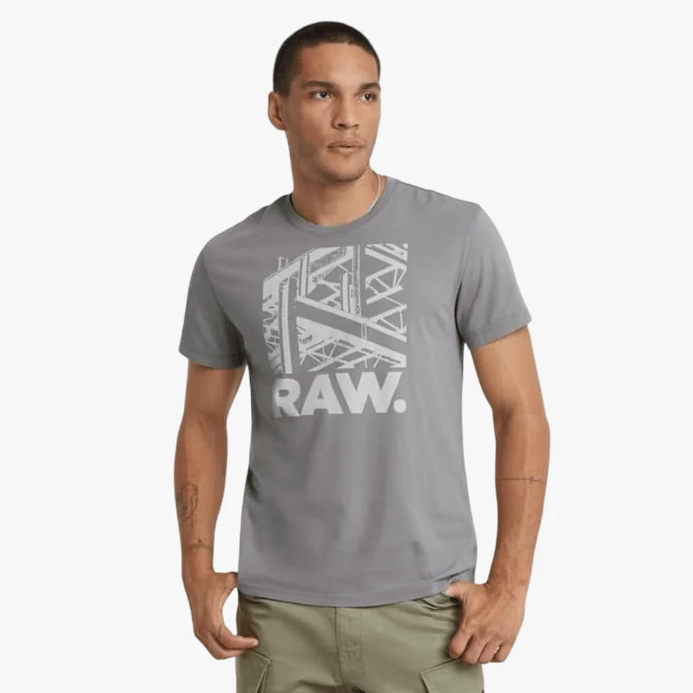 G Star Mens Raw Construction Short Sleeve Tee Correct Winter Grey