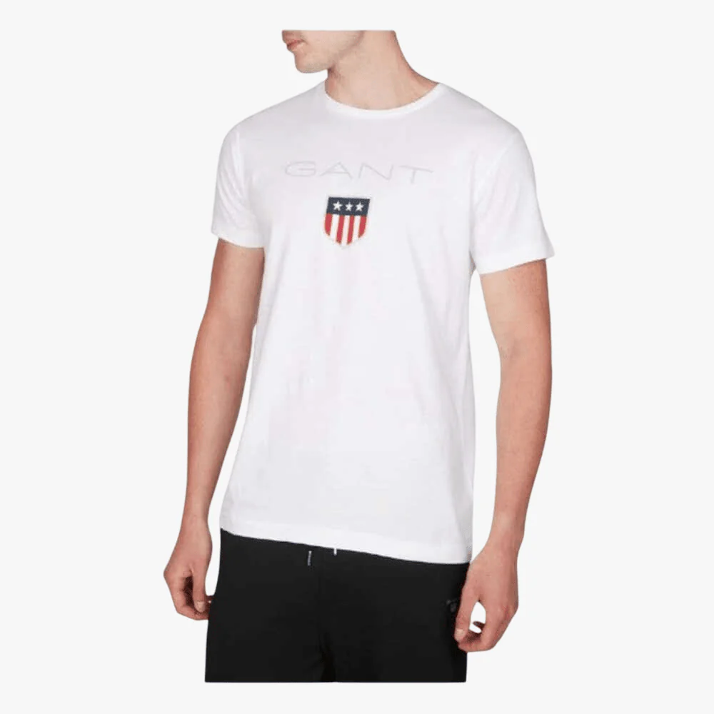 Gant Mens Shield Short Sleeve Tee White