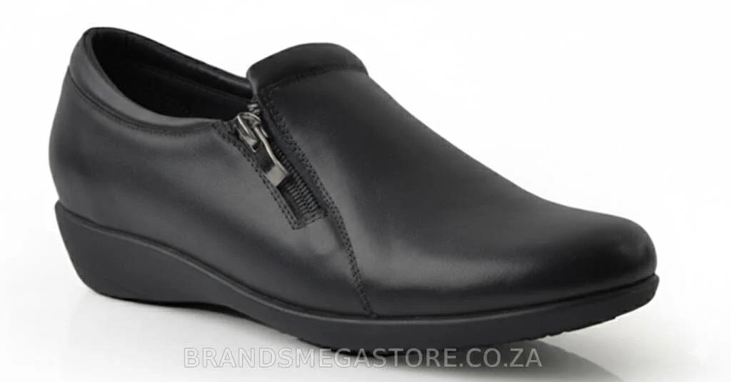 Greencross Womens Slip On Side Zip Black