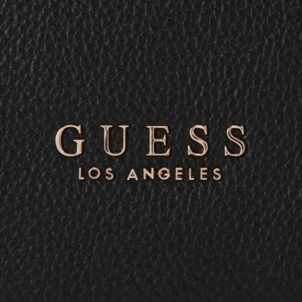 Guess Alisha Shoulder Handbag Black Bronze Zip Detail - Image 5