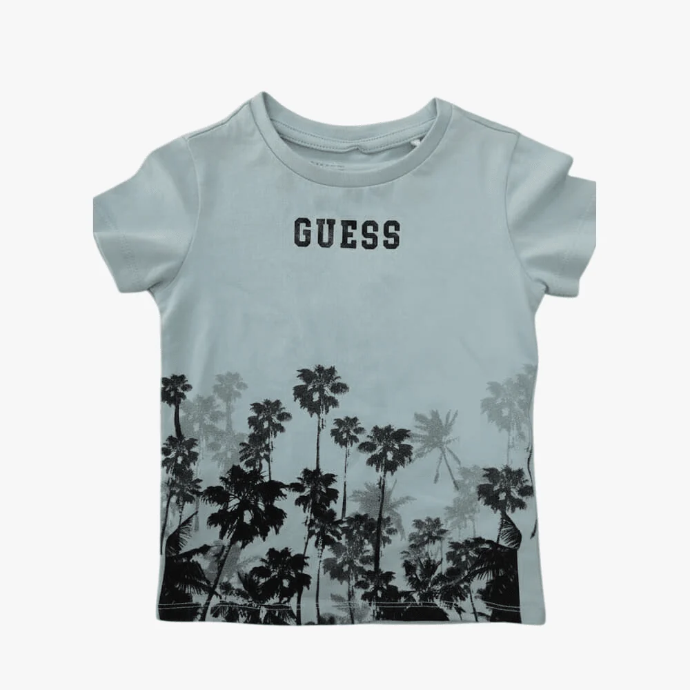 Guess Boys Palms Short Sleeve Tee Blue