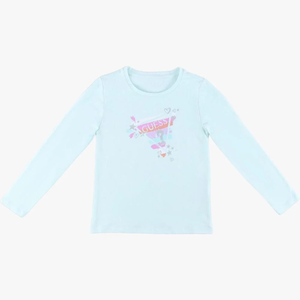 Guess Girls Long Sleeve Tee Light Blue