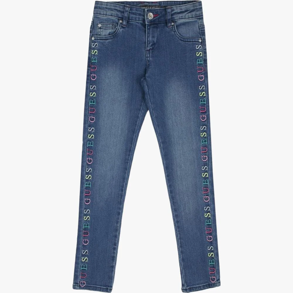 Guess Girls Mid Wash Skinny Jean Blue