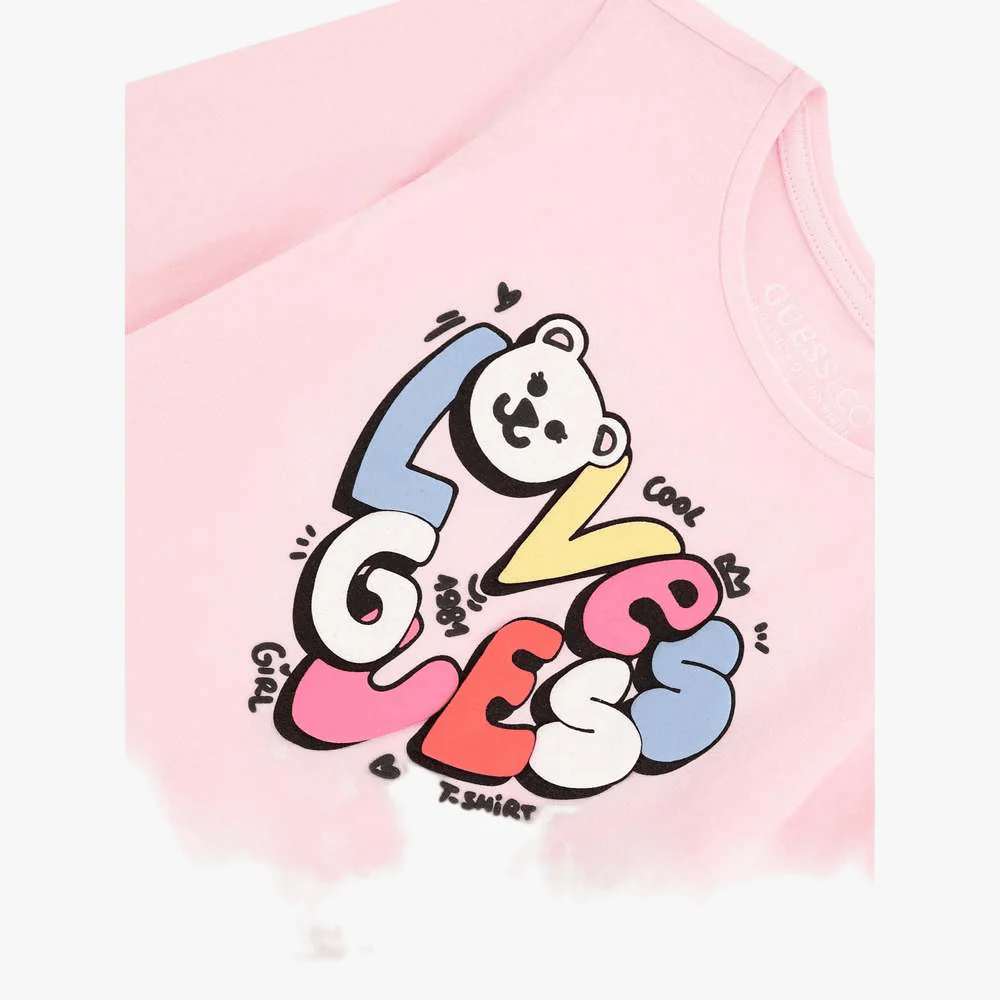 Guess Girls Short Sleeve Tee Pink