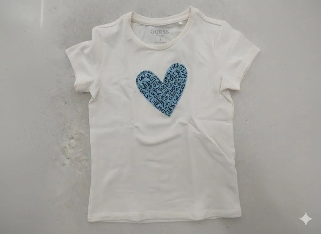 Guess Girls Short Sleeve Tee Salt White