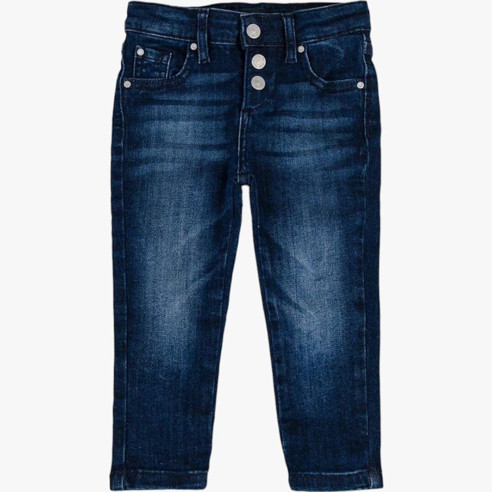 Guess Girls Skinny Jean Exposed Button Light Wash