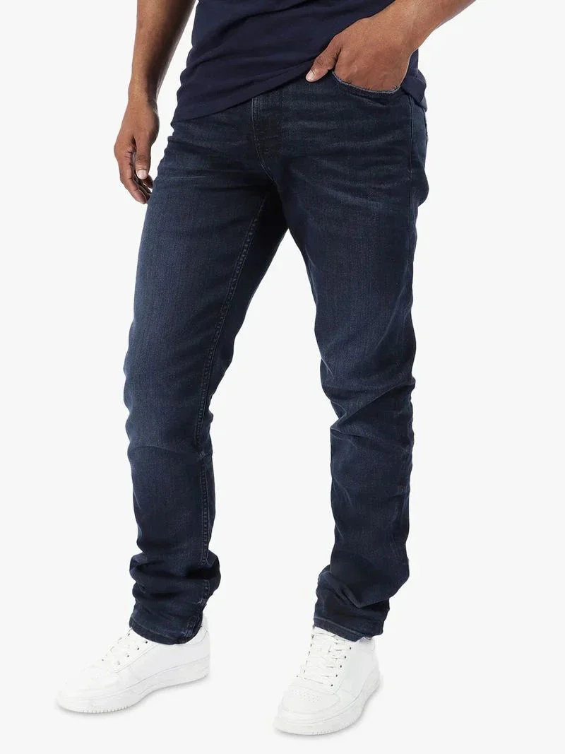 Guess Mens Slim Tapered James Dark Wash Jeans - Image 3