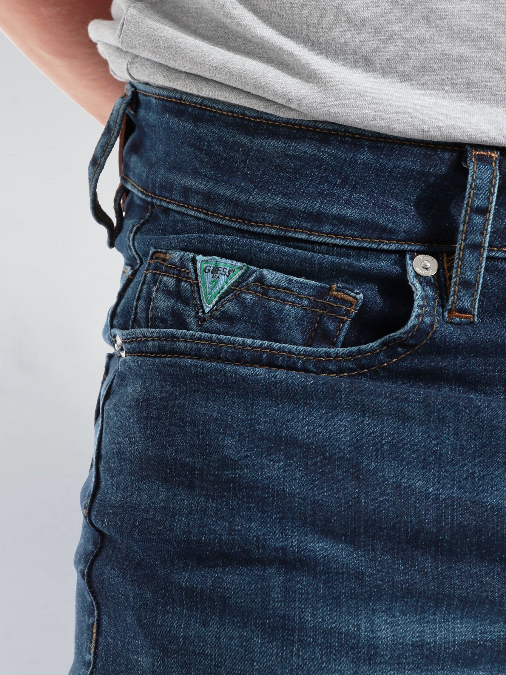 Guess Mens Vera Eco Skinny Dark Wash Jeans - Image 4