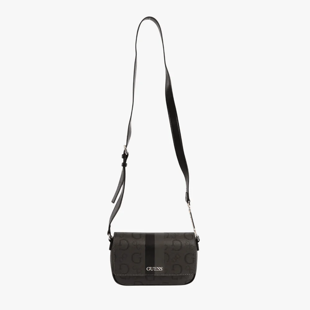 Guess Wester Flap Crossbody Bag Charcoal