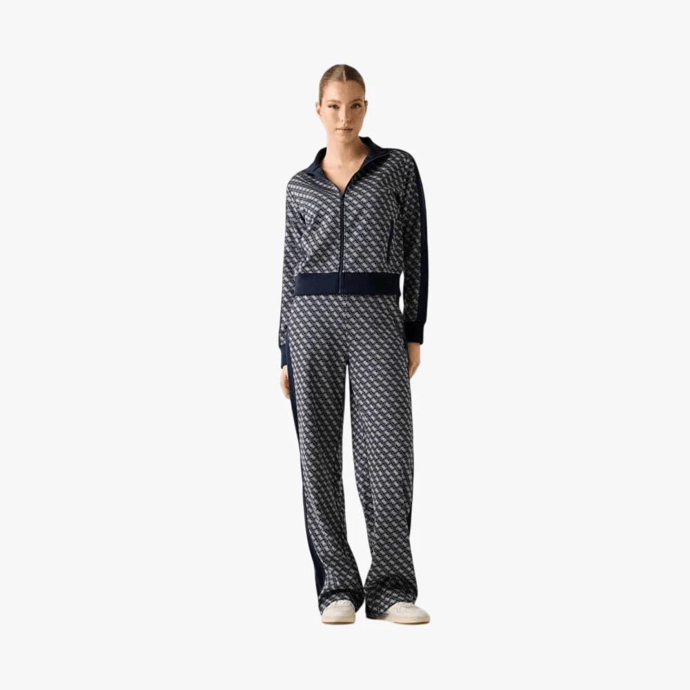 Guess Womens Maya 4G Full Zip Sweatshirt Navy