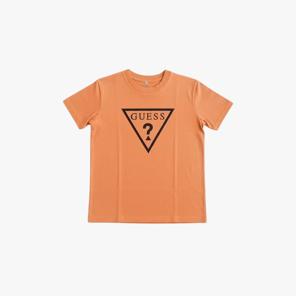 Guess Womens Triangle Short Sleeve Tee Orange