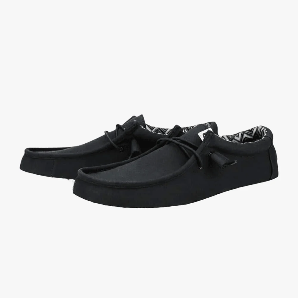 Hey Dude Mens Wally Stretch Canvas 066 Black White