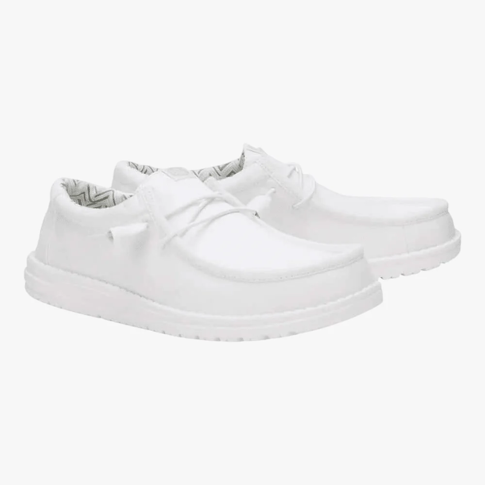 Hey Dude Mens Wally Stretch Canvas White White