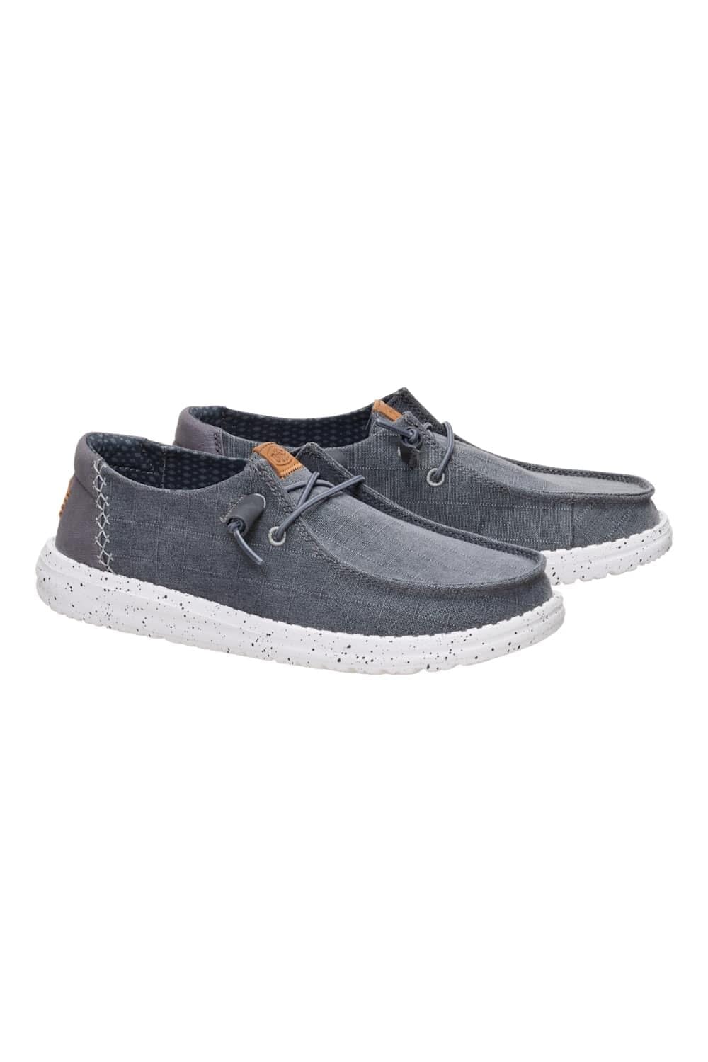 Hey Dude Womens Wendy Chamvray Grid Charcoal