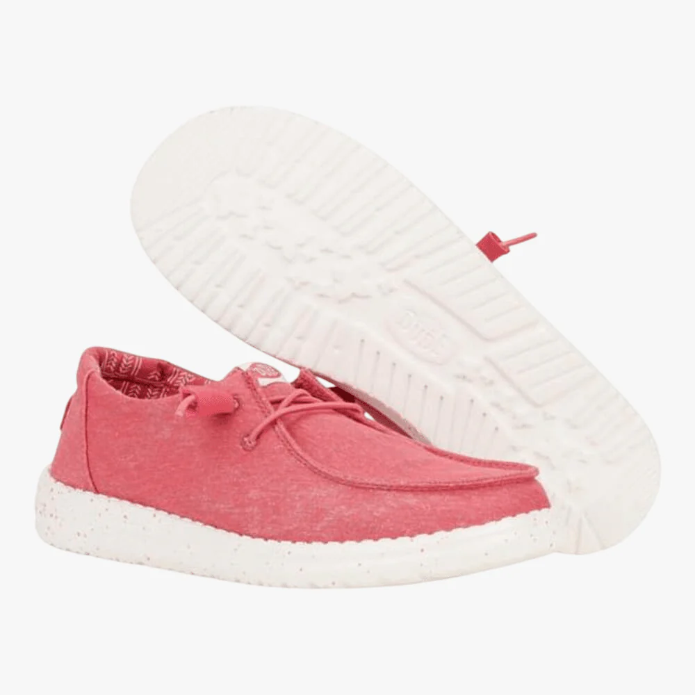 Hey Dude Womens Wendy Stretch Canvas Washed Red