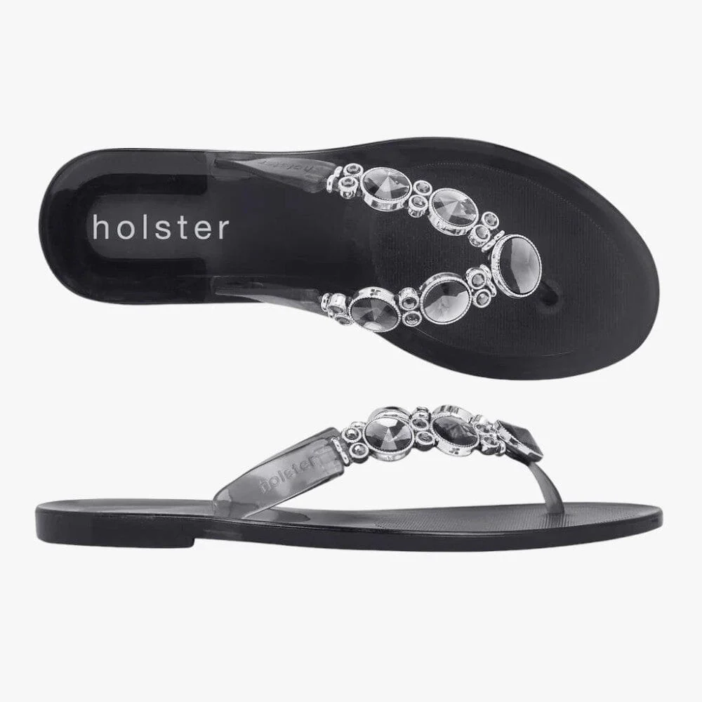 Holster Womens Embellish Sandal Clear Graphite