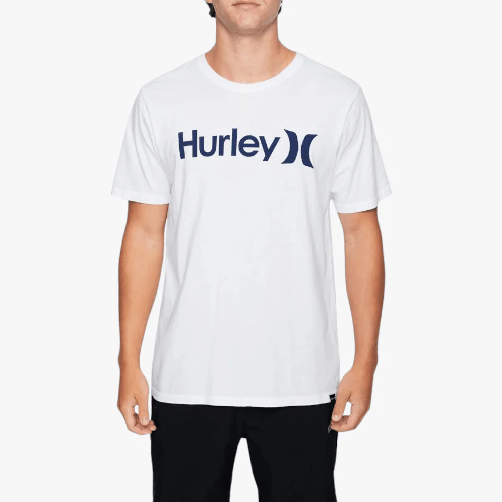 Hurley Mens Evd Wash Oao Solid Short Sleeve Tee H111 White Combo