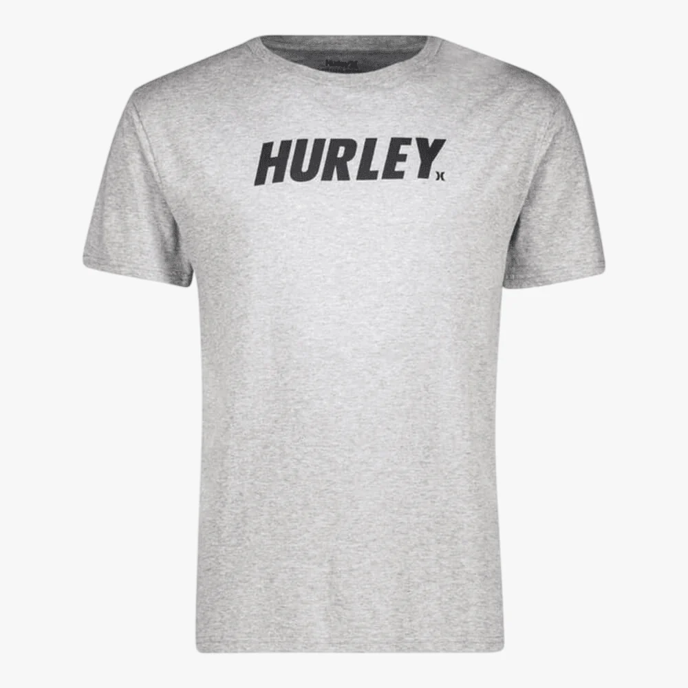 Hurley Mens Fastlane Classic Short Sleeve Tee Heather Grey Black