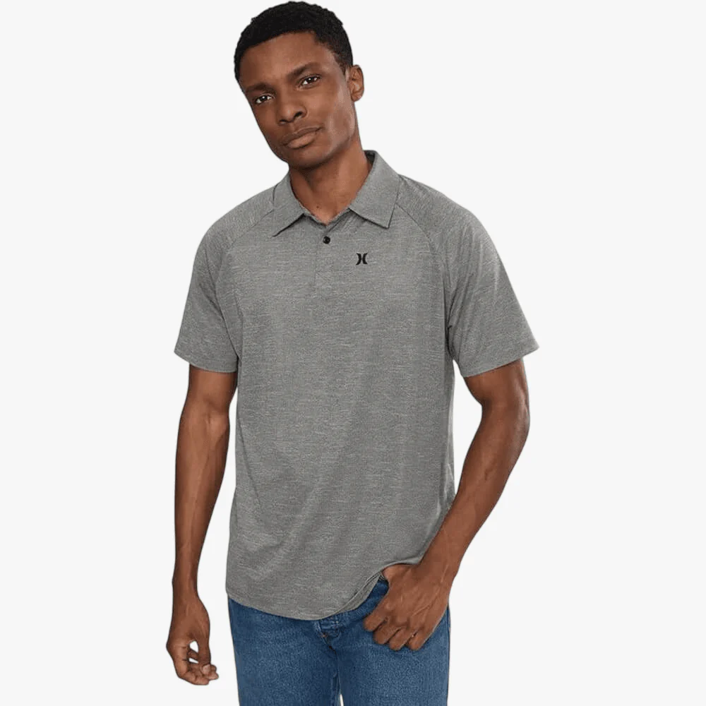 Hurley Mens H2o Dri Outback Short Sleeve Polo Golfer Stone Grey