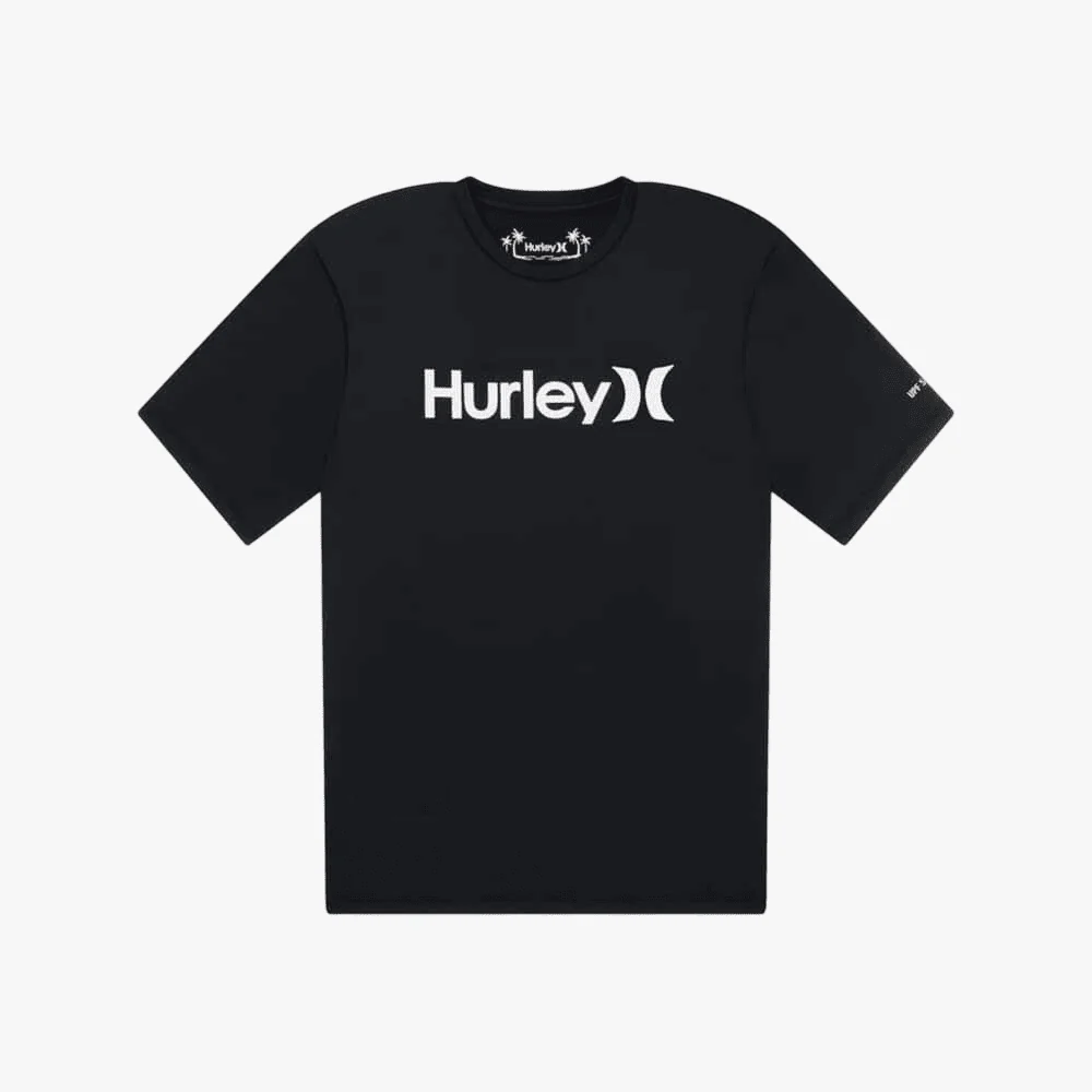 Hurley Mens One And Only Quickdry Rashguard Short Sleeve Rashvest H010 Black