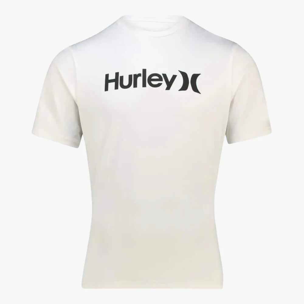 Hurley Mens One And Only Quickdry Rashguard Short Sleeve Rashvest H100 White