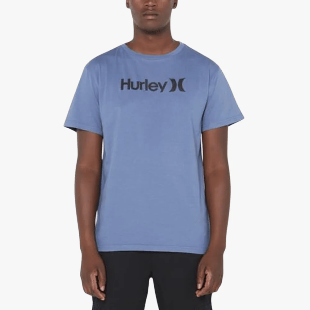 Hurley Mens One And Only Short Sleeve Tee Vintage Blue