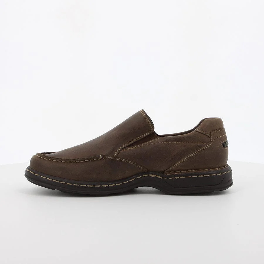 Hush Puppies Benji Crazy Horse Leather Slip On Shoe Brown - Image 4