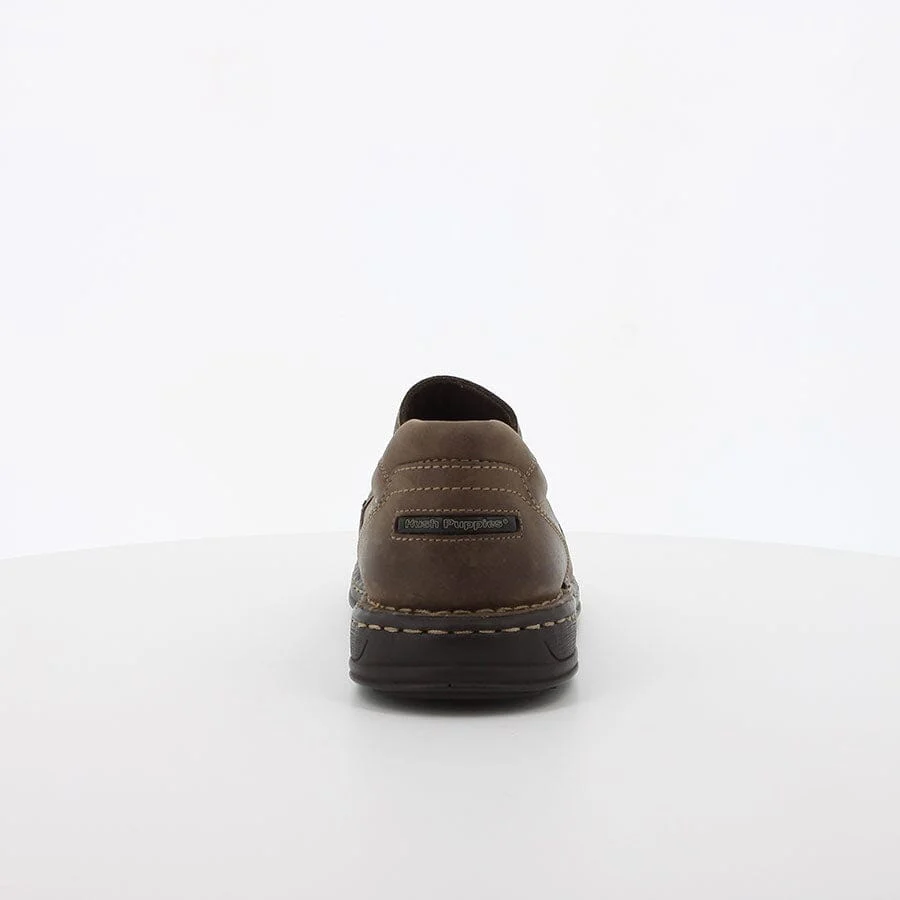 Hush Puppies Benji Crazy Horse Leather Slip On Shoe Brown - Image 5