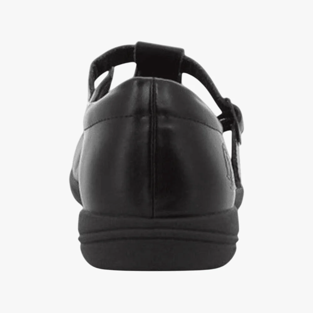 Hush Puppies Girls Youth School Crown T Strap Black Action Leather Shoe - Image 4