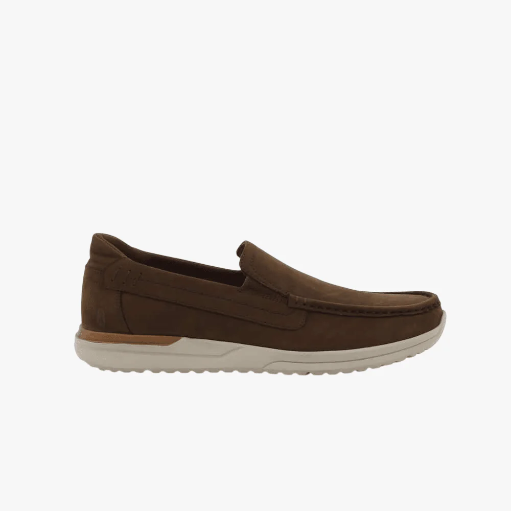 Hush Puppies Mens Harrison Nubuck Leather Shoe Coffee