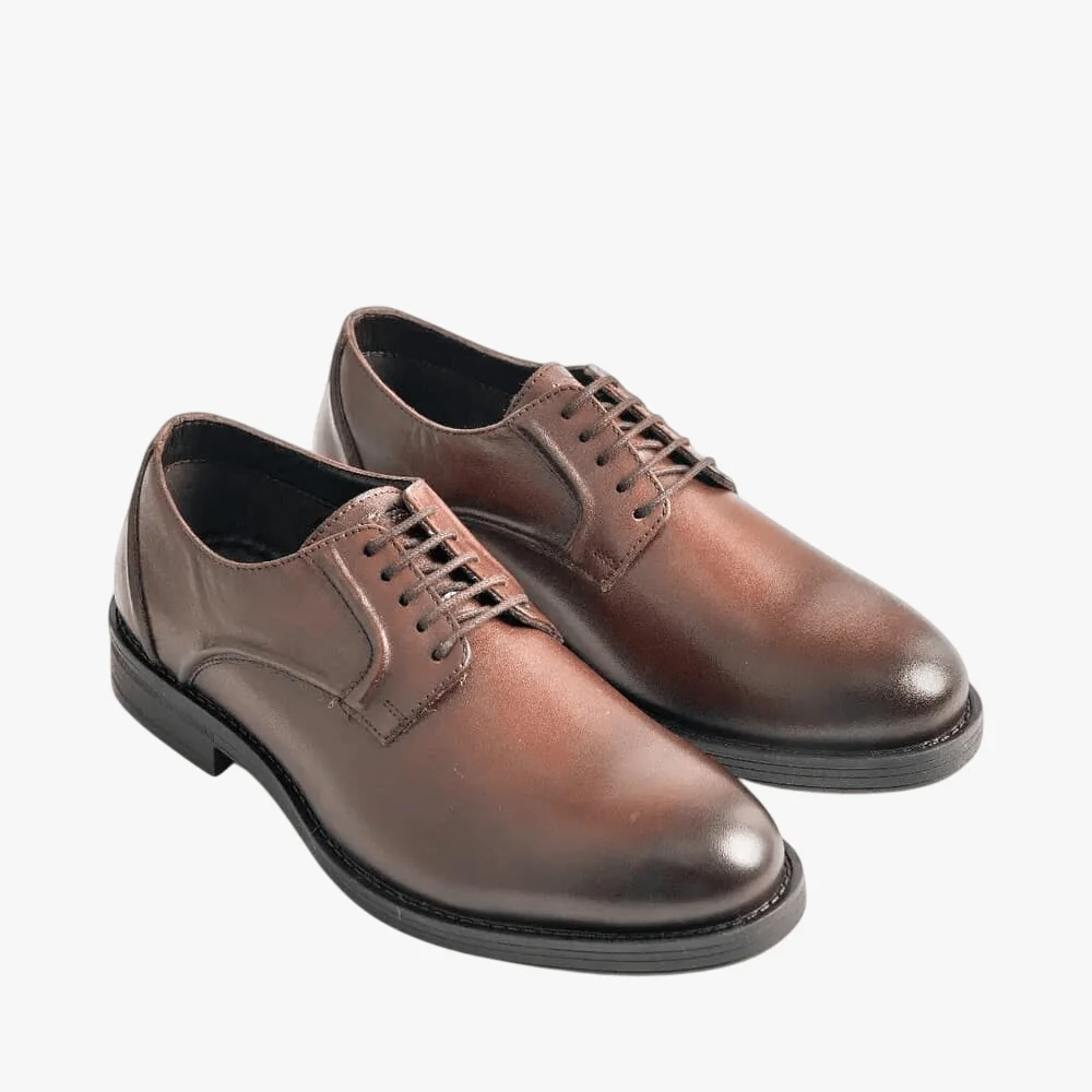 Hush Puppies Mens Maradona Cow Crust Leather Shoe Brown