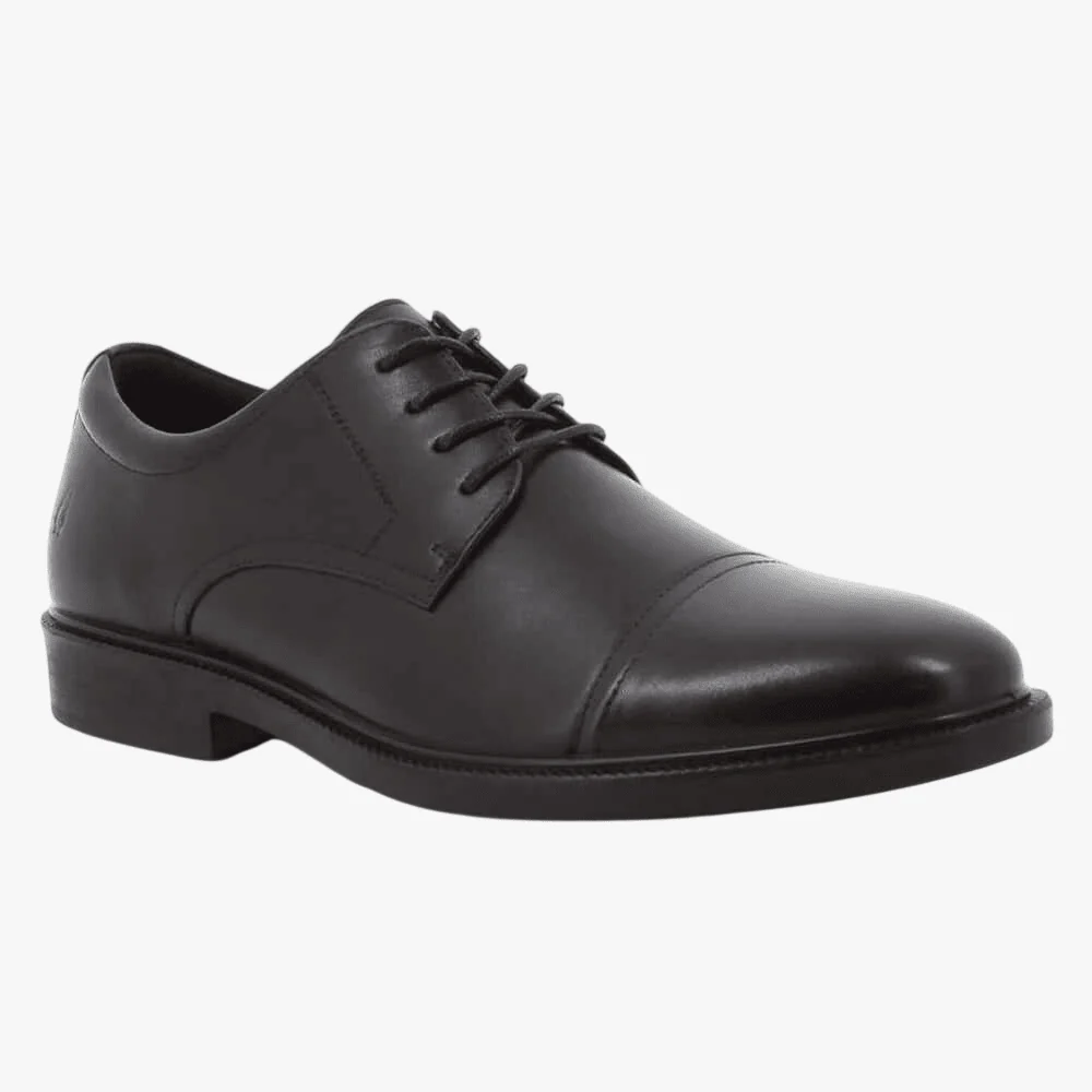Hush Puppies Mens Reggie Cow Leather Shoe Black